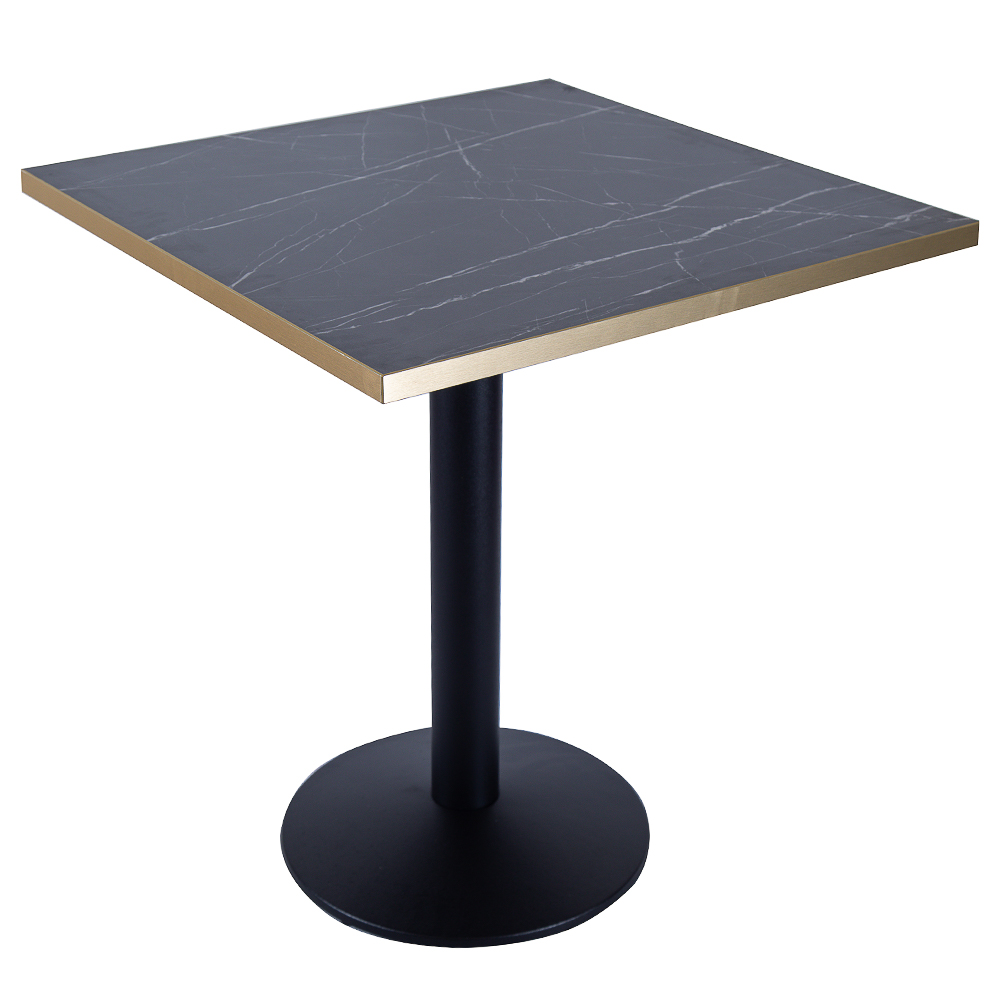 700x700 BLACK MARBLE + GOLD TRIM WITH DOME BASE